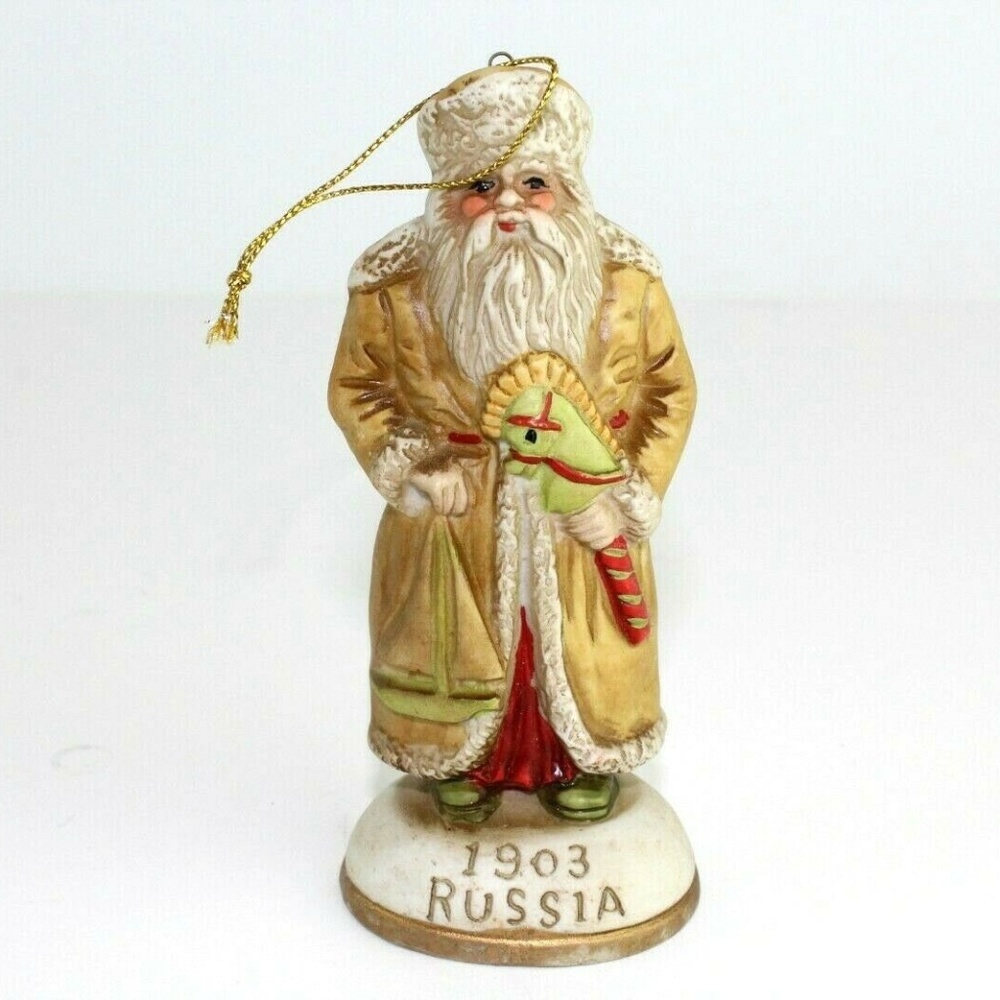 Santa Claus Russia 1903 Ceramic 5" Figurine Christmas Decoration Ornament Vtg 90